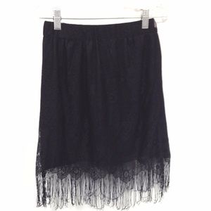 New Mags & Pye LF Stores Black Lace Tassel Skirt